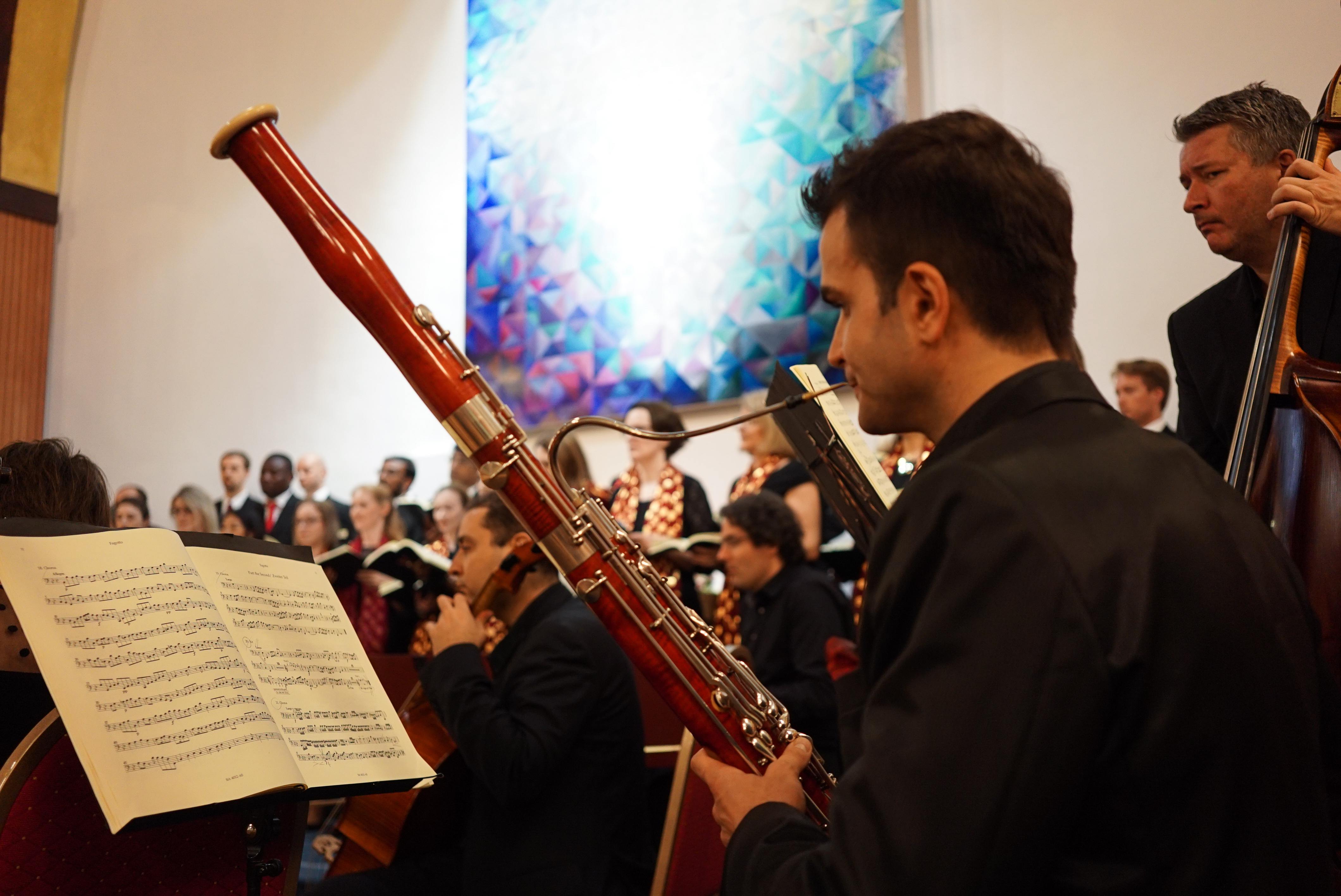 Bassoonist from Qatar Philharmonic Orchestra performing with Qatar Concert Choir